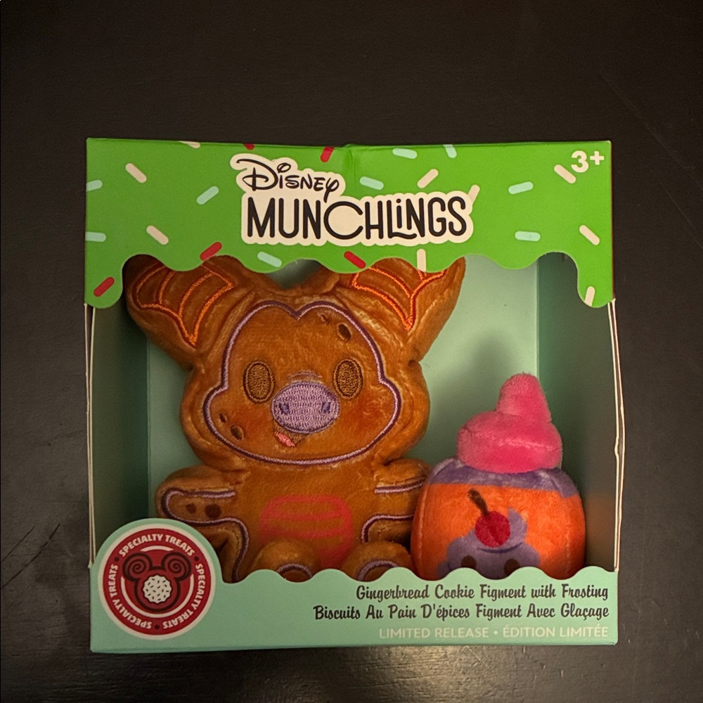 Disney Munchlings Limited Release Figment Gingerbread Cookie Miniature Plush NIB